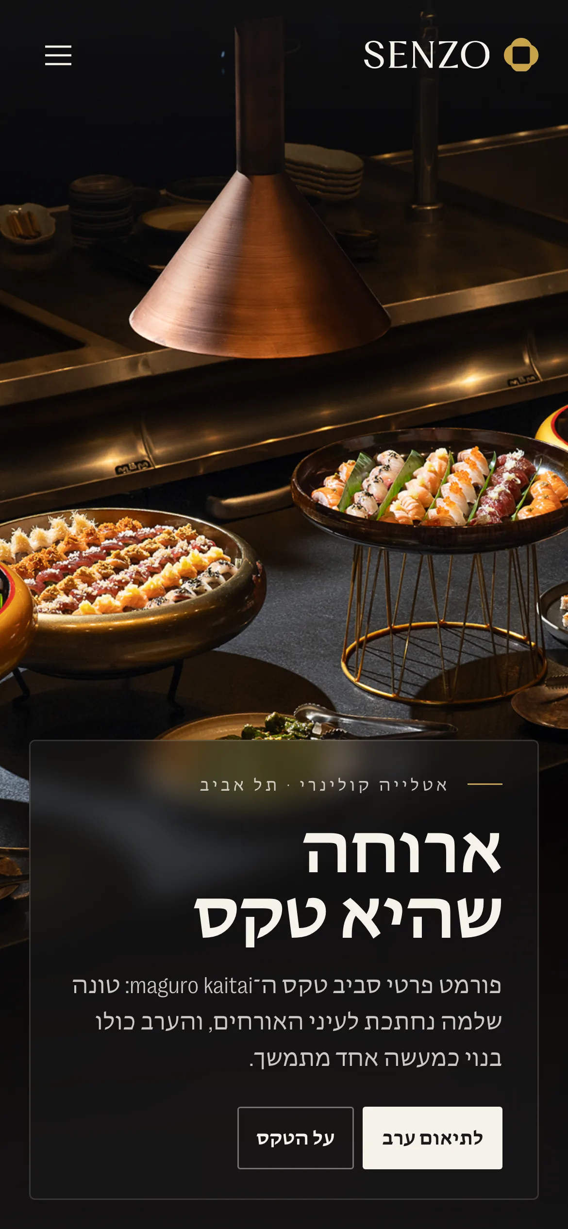 Mobile screenshot of the Senzo site