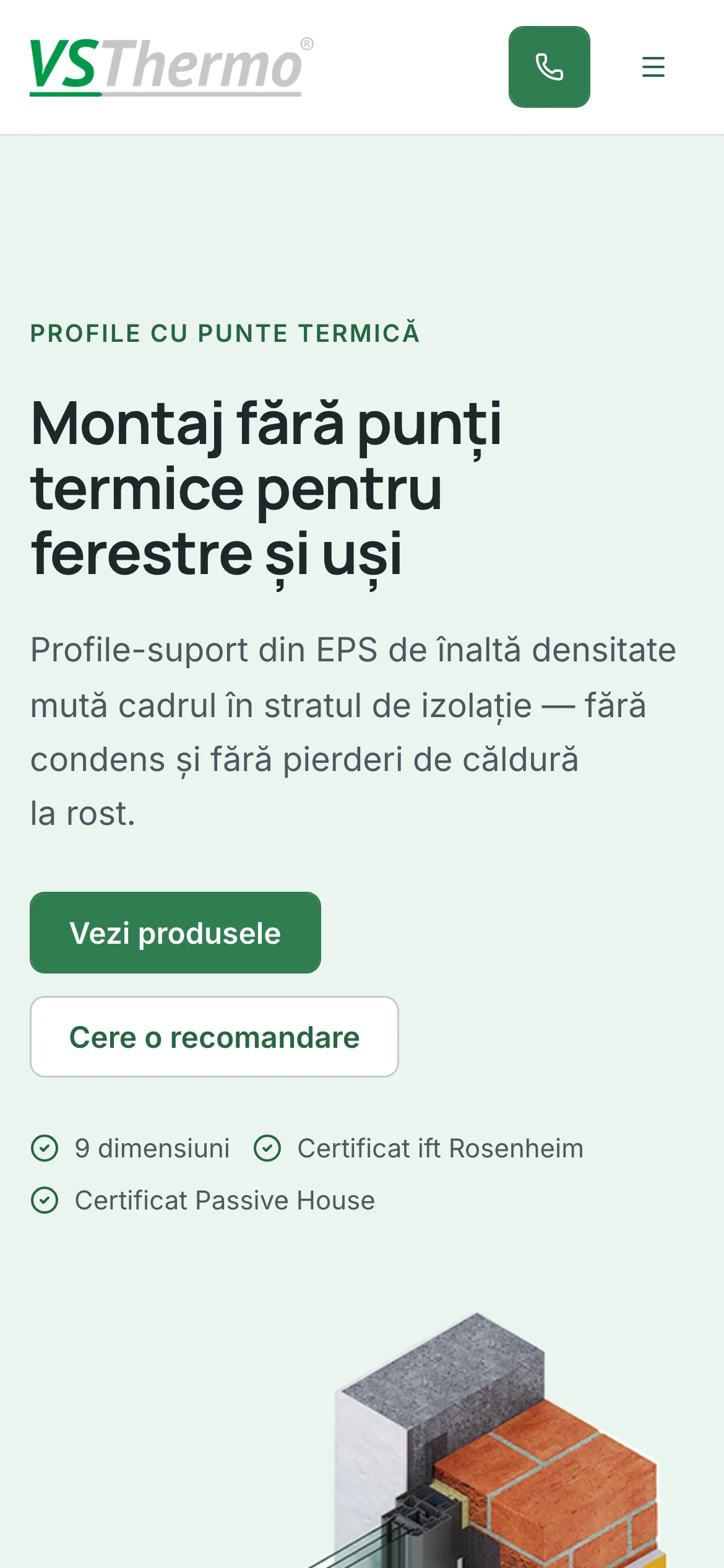 Mobile screenshot of the VSThermo Moldova site